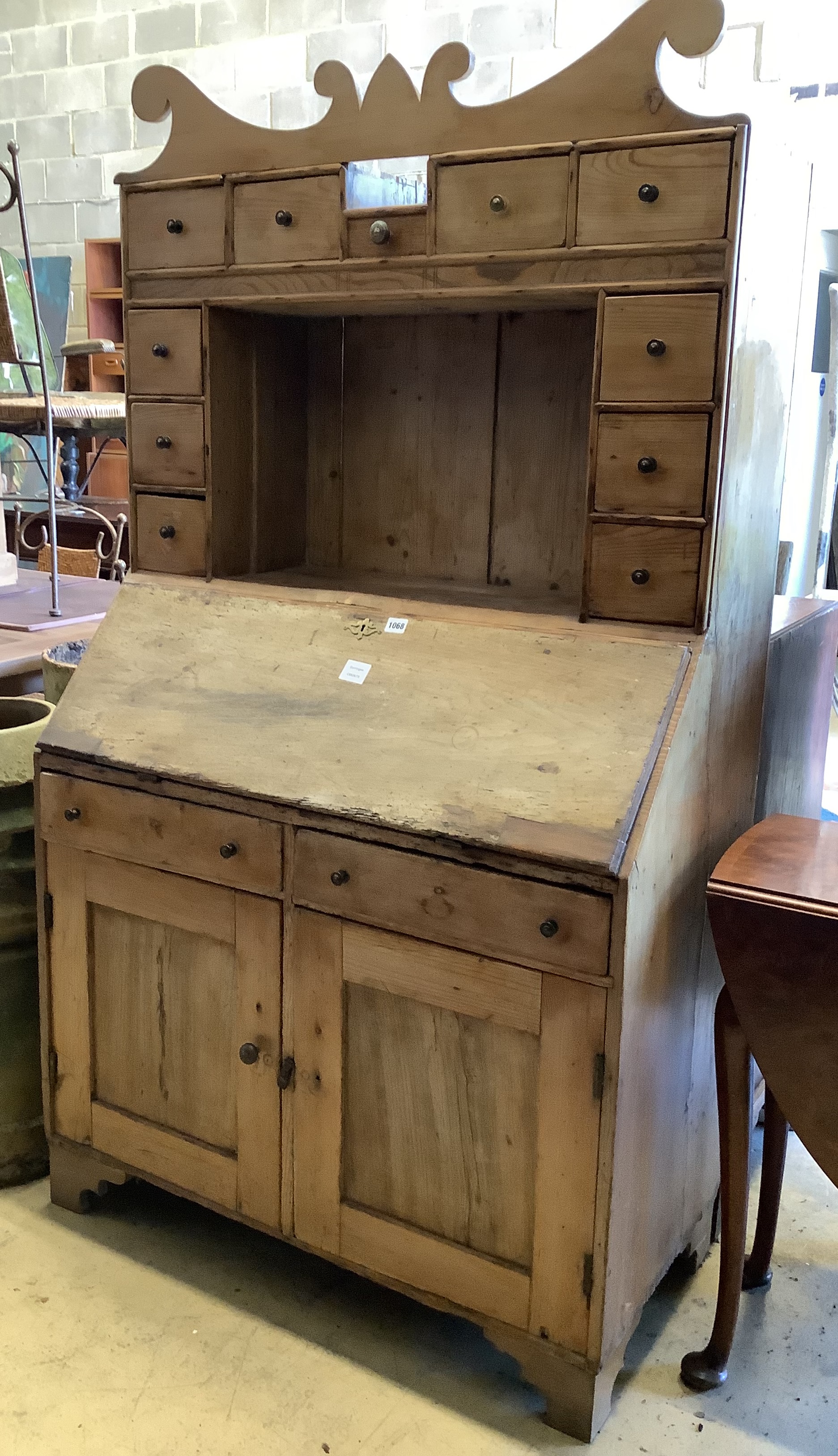 A stripped pine bureau